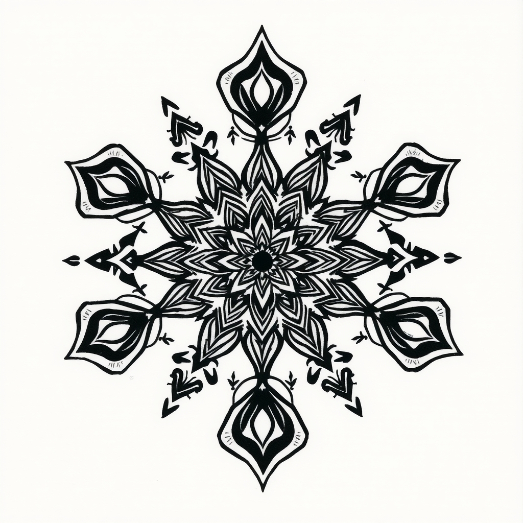 A tattoo design of Geometric+Mandala in the style of geometric. - geometric mandala tattoo design generated by AI tattoo generator