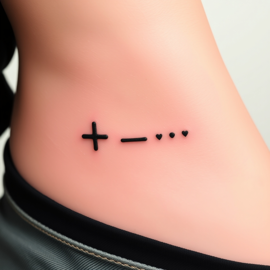A tattoo design of + × = ______ in the style of minimalist. - no subject provided tattoo design generated by AI tattoo generator