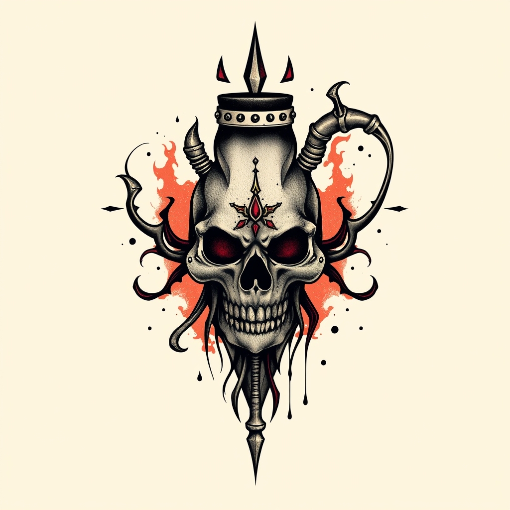 A tattoo design of Springlock Failure in the style of realistic. - mechanical failure tattoo design generated by AI tattoo generator