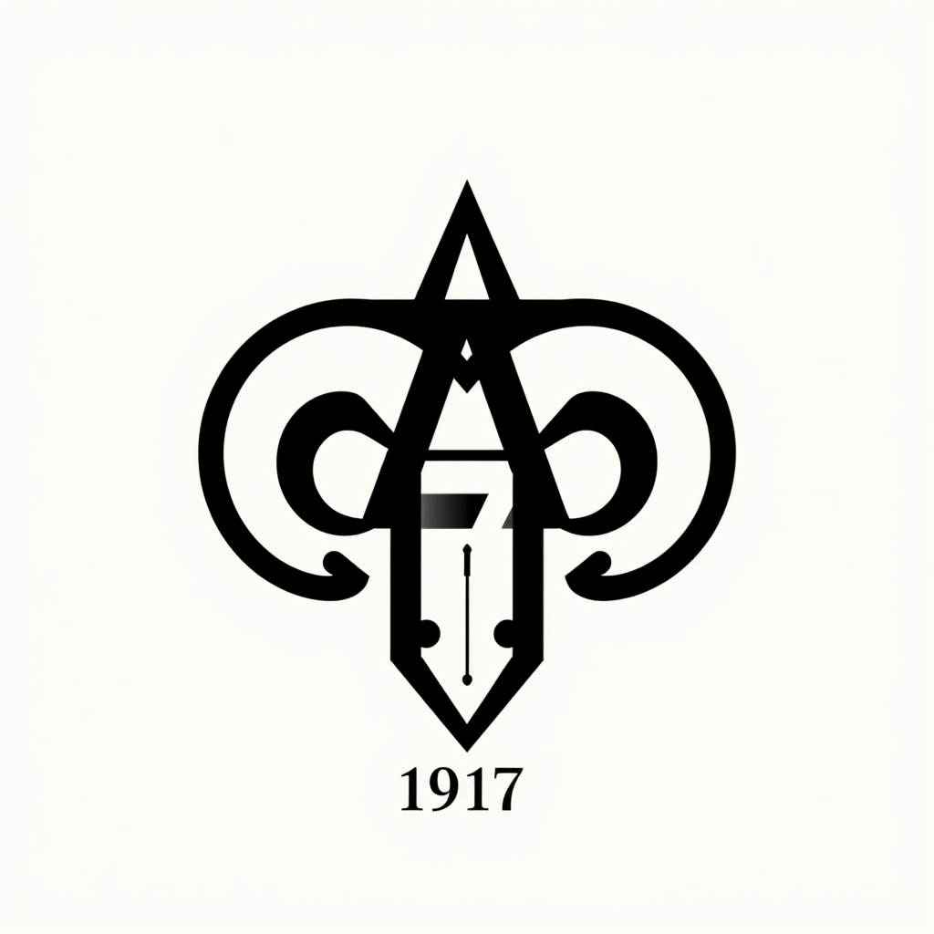 A tattoo design of Initials AB, year 1974, in the style of geometric. - personal details tattoo design generated by AI tattoo generator