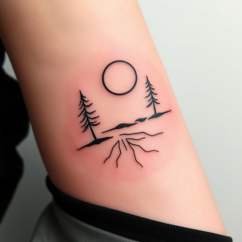 A tattoo design of Existentialist tattoo in the style of minimalist. - philosophy tattoo design generated by AI tattoo generator