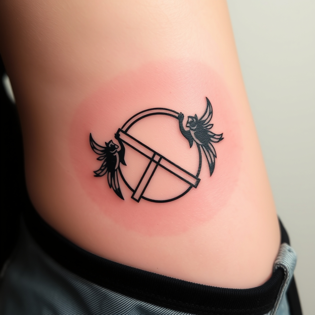 A tattoo design of A tattoo symbolizing the rejection of any societal norm in the style of minimalist. - social commentary tattoo design generated by AI tattoo generator