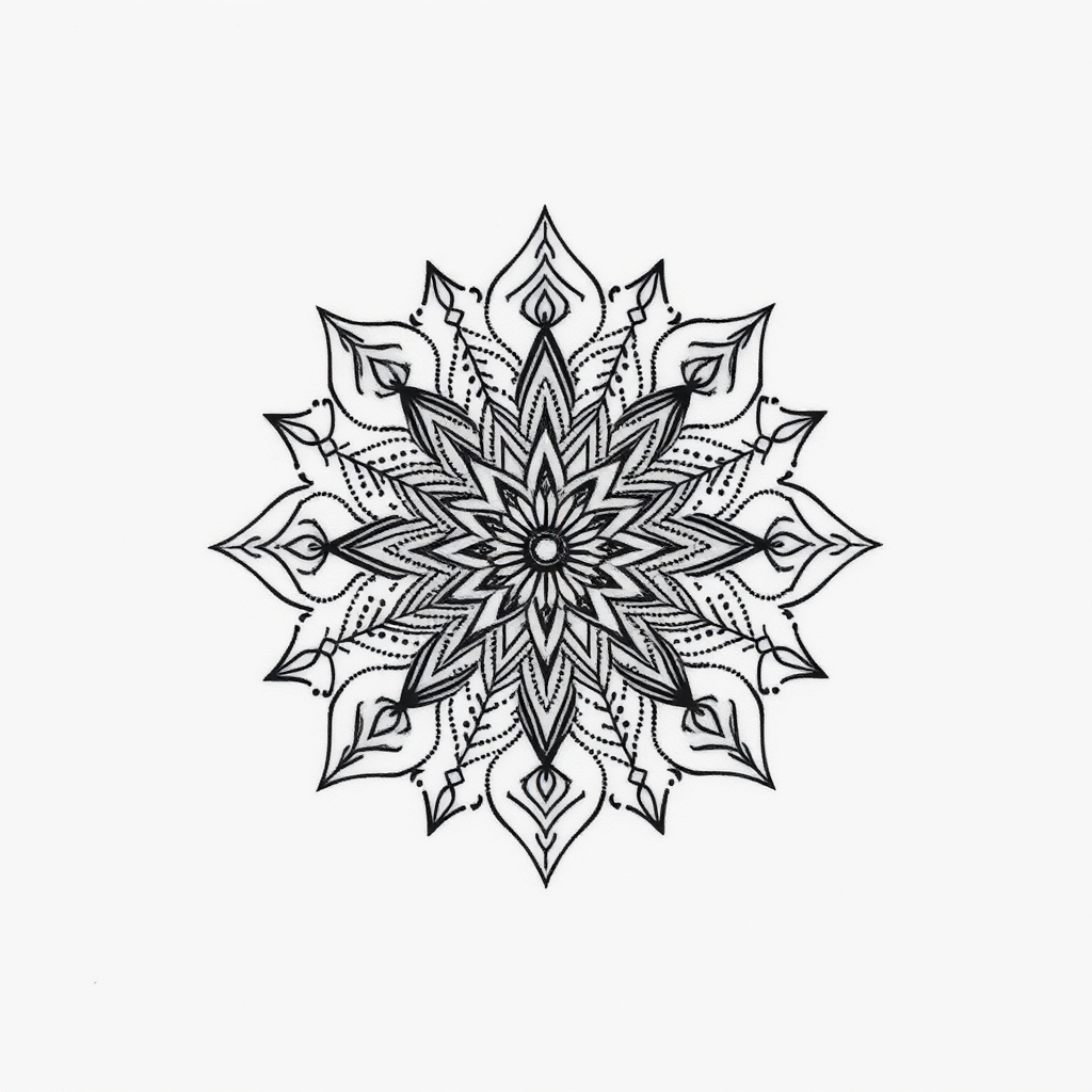 A tattoo design of dot work mandela in the style of geometric. - mandala tattoo design generated by AI tattoo generator