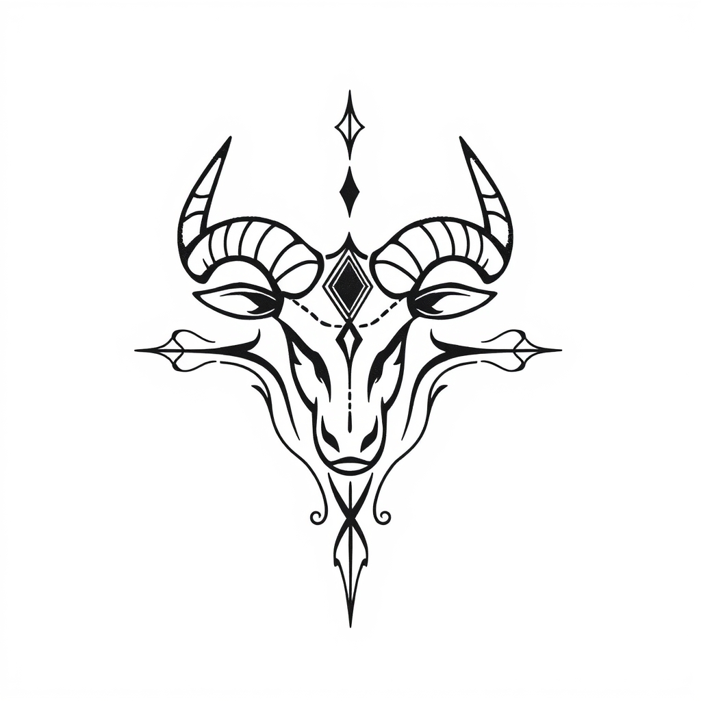 A tattoo design of Taurus in the style of minimalist. - zodiac symbol tattoo design generated by AI tattoo generator