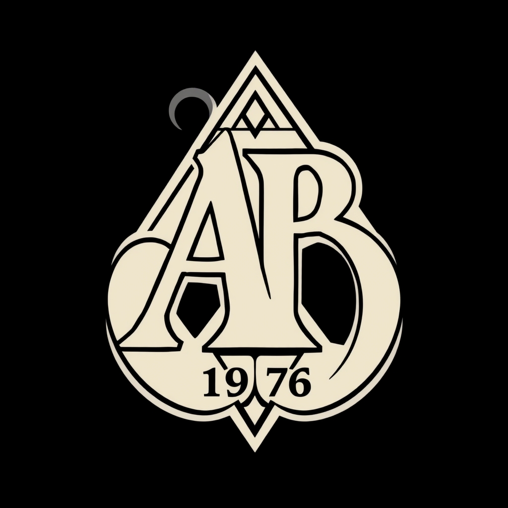 A tattoo design of Initials AB, year 1974, in the style of geometric. - initials tattoo design generated by AI tattoo generator