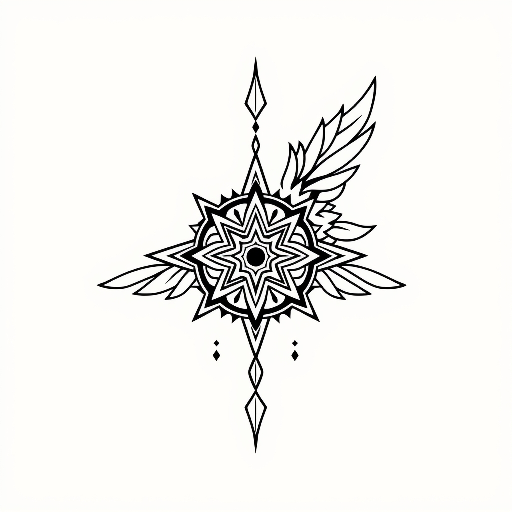 A tattoo design of Peruvian line work  in the style of geometric. - tribal tattoo tattoo design generated by AI tattoo generator