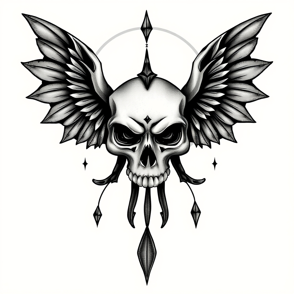 A tattoo design of Una in the style of realistic. - spiritual symbol tattoo design generated by AI tattoo generator