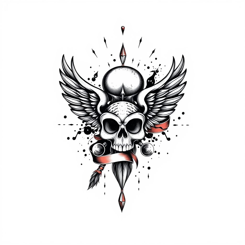 A tattoo design of vintage tattoo on white background in the style of abstract. - vintage tattoo tattoo design generated by AI tattoo generator