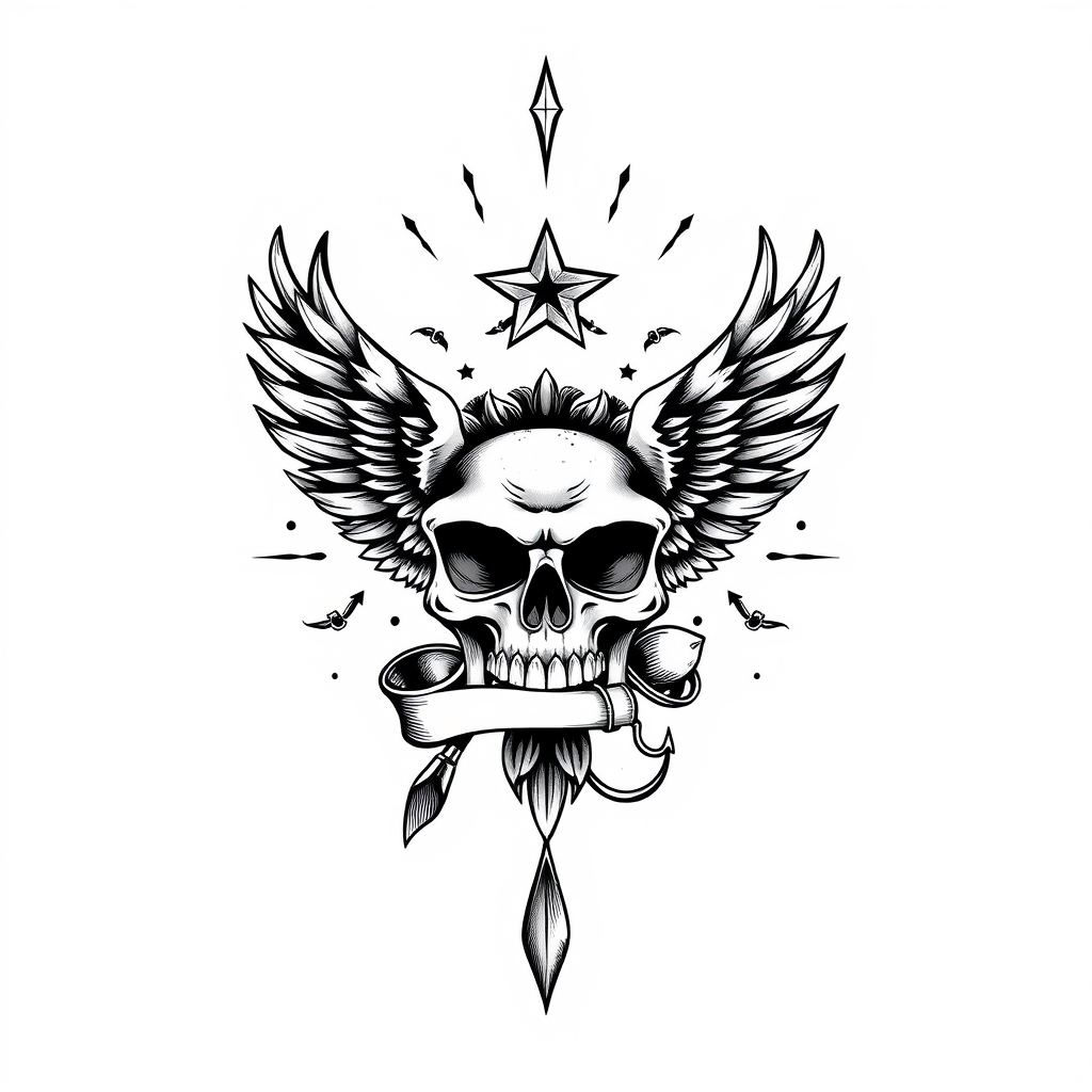 A tattoo design of vintage tattoo on white background in the style of realistic. - vintage tattoo tattoo design generated by AI tattoo generator