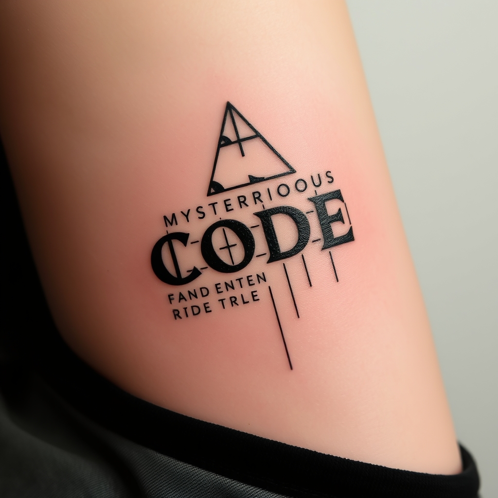 A tattoo design of Mysterious code in the style of minimalist. - symbolic code tattoo design generated by AI tattoo generator