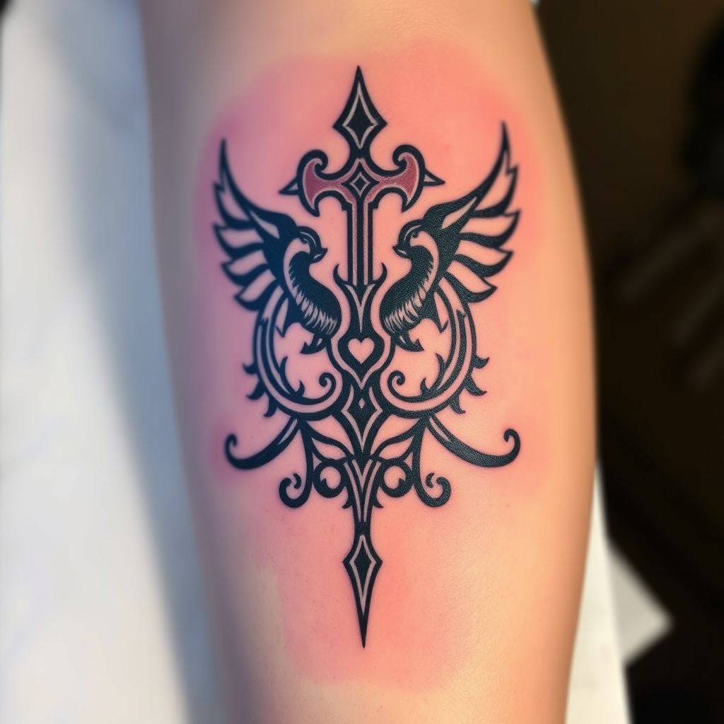 A tattoo design of DOMINATRIX SYMBOL. in the style of traditional. - bdsm tattoo design generated by AI tattoo generator