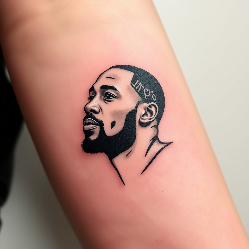 A tattoo design of Kobe bryant in the style of minimalist. - sports tattoo design generated by AI tattoo generator