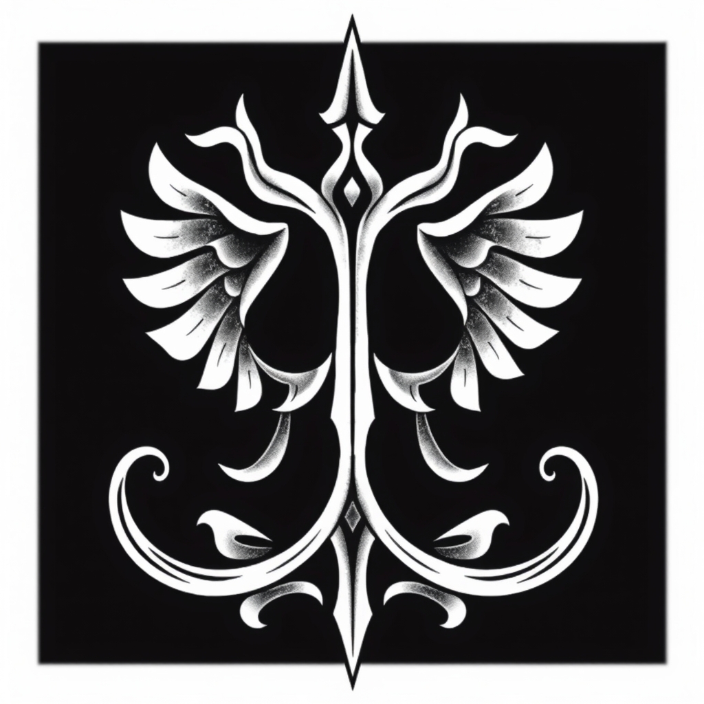 A tattoo design of Symbol for Aquarius in the style of realistic. - astrology sign tattoo design generated by AI tattoo generator