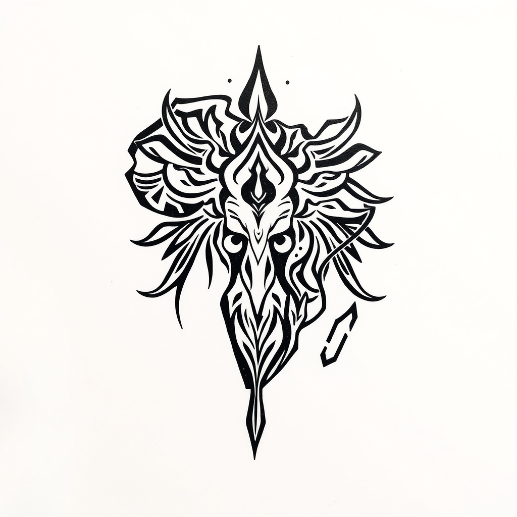 A tattoo design of africa in the style of tribal. - i'm ready when you are. what's the tattoo description? tattoo design generated by AI tattoo generator