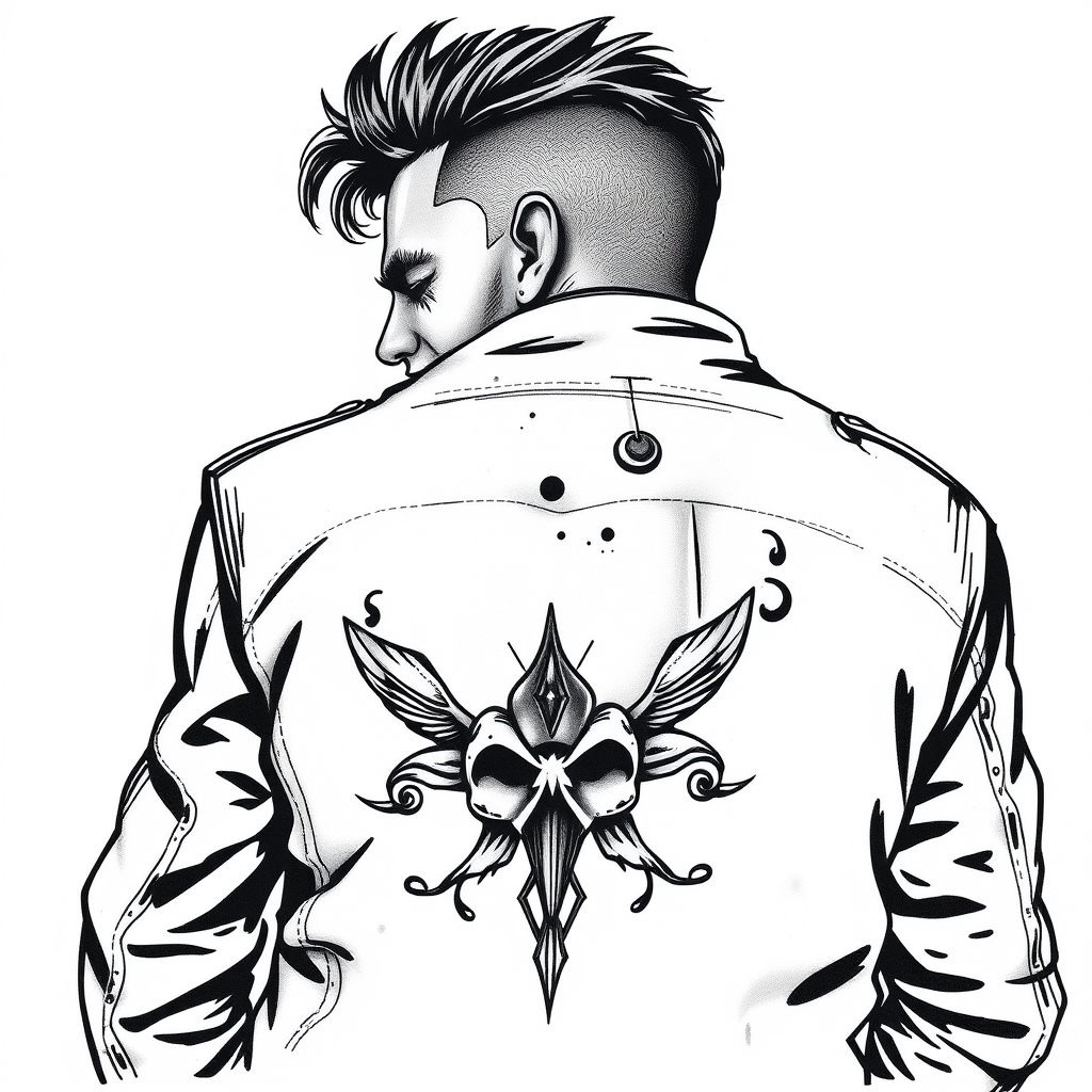 A tattoo design of mole wearing motorcycle jacket in the style of realistic. - animal tattoo design generated by AI tattoo generator
