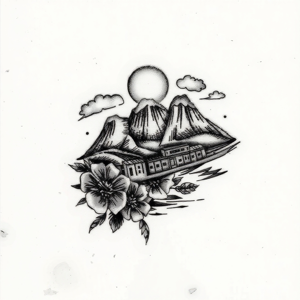 A tattoo design of cape town in the style of traditional. - what's the tattoo description? tattoo design generated by AI tattoo generator
