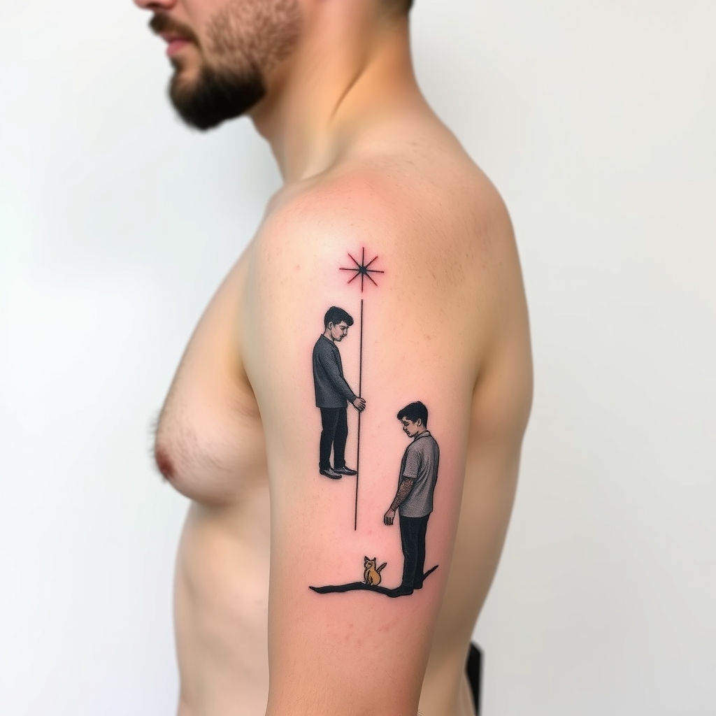 A tattoo design of Be a simple man to grown sons in the style of minimalist. - inspirational quote tattoo design generated by AI tattoo generator