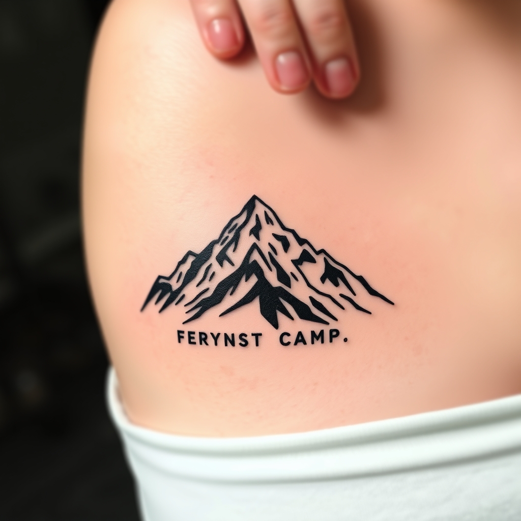 A tattoo design of everest base camp  in the style of minimalist. - mountain landscape tattoo design generated by AI tattoo generator