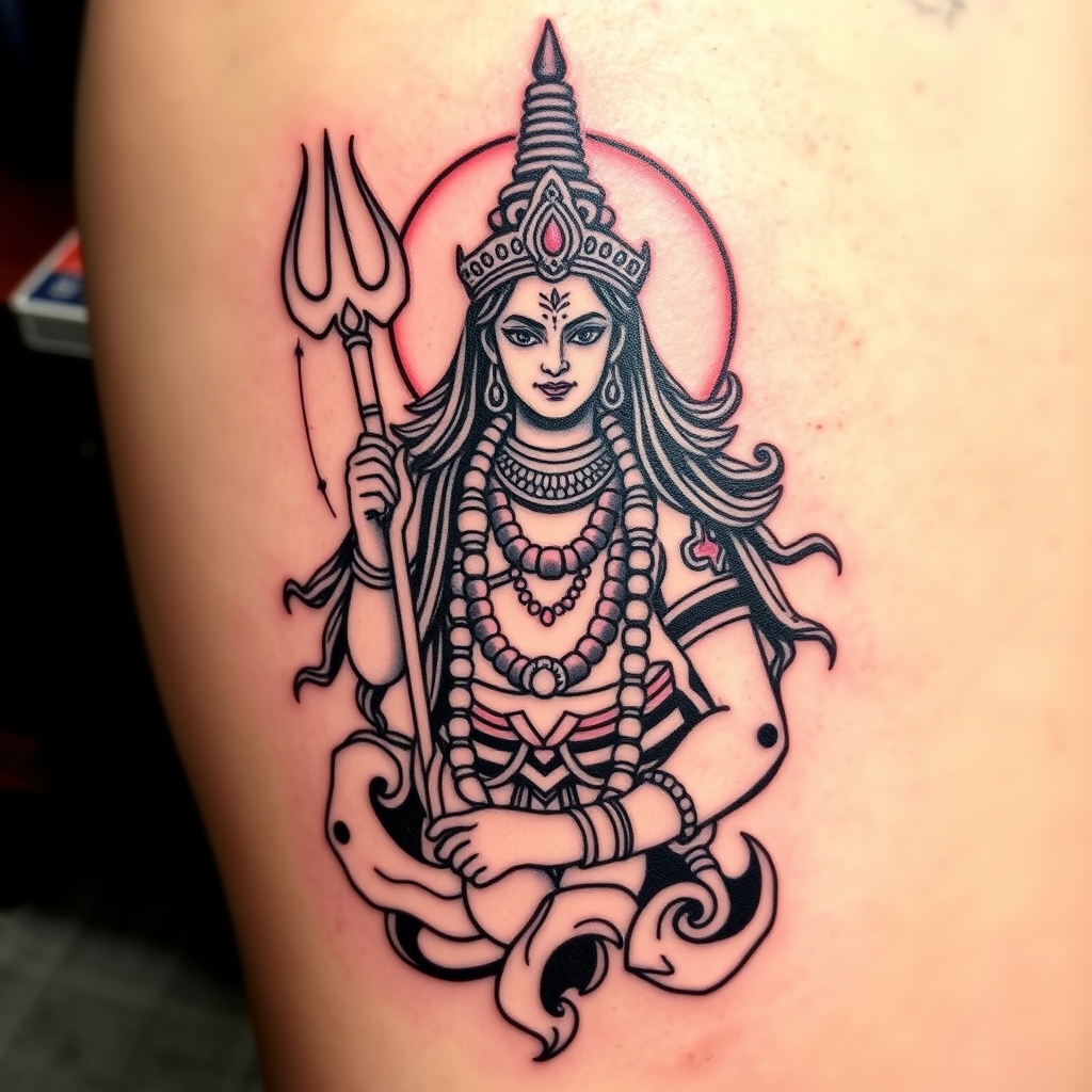 A tattoo design of Lord Rama in the style of japanese. - hindu mythology tattoo design generated by AI tattoo generator