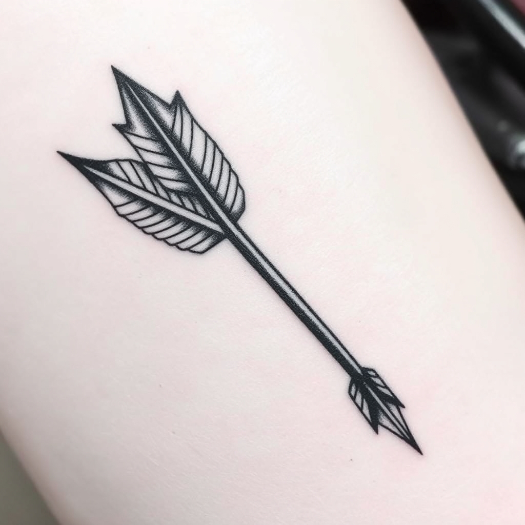 A tattoo design of Very realistic arrowhead in the style of blackwork. - native american symbol tattoo design generated by AI tattoo generator