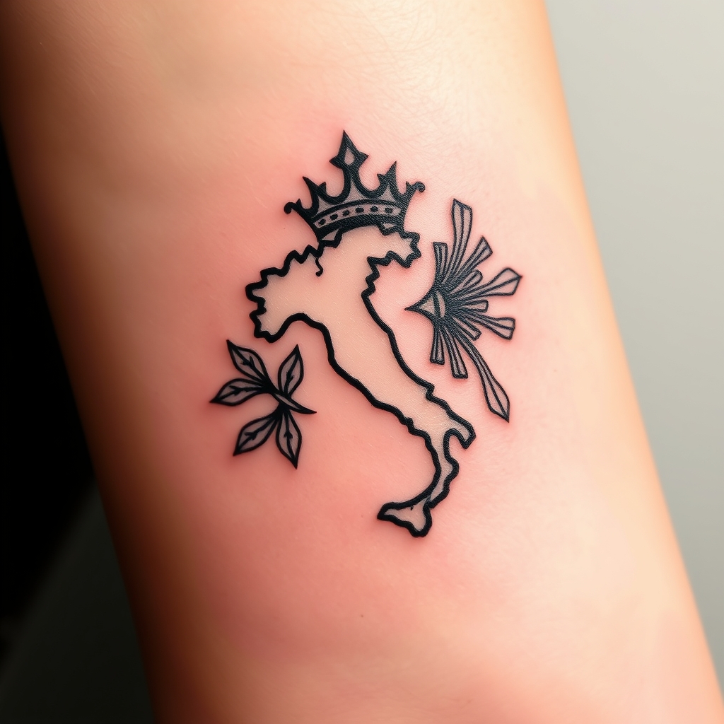 A tattoo design of The most italian thing in the style of minimalist. - italian culture tattoo design generated by AI tattoo generator