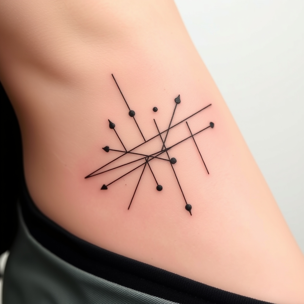 A tattoo design of Points and lines in the style of minimalist. - geometric design tattoo design generated by AI tattoo generator