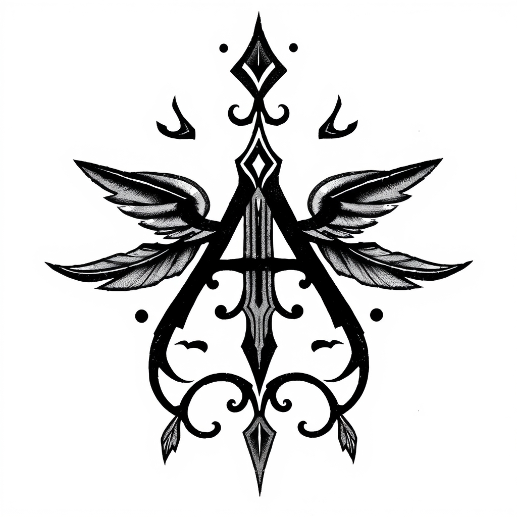 A tattoo design of a a in the style of blackwork. - i'm ready when you are. what's the tattoo description? tattoo design generated by AI tattoo generator
