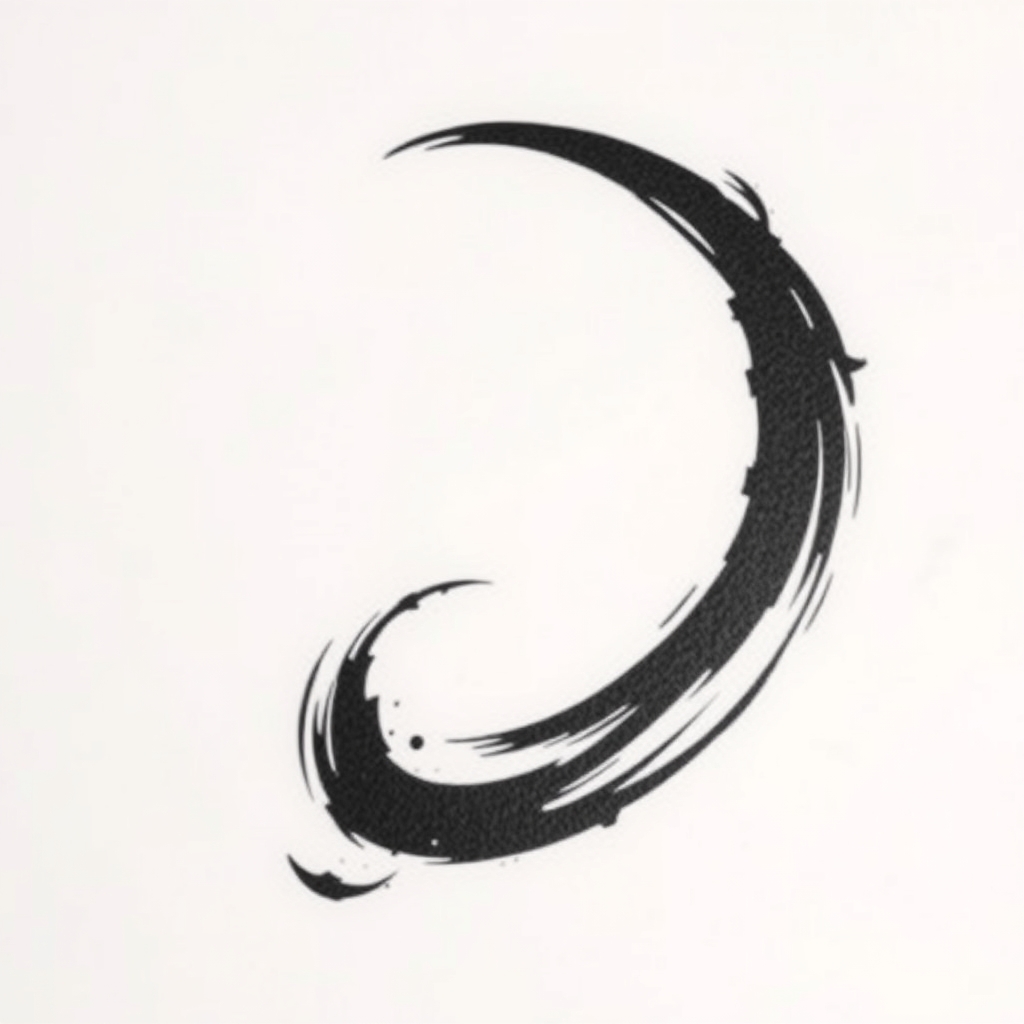 A tattoo design of crescent moon brushwork style similar to kangi two strokes with negative space between  in the style of blackwork. - crescent moon tattoo design generated by AI tattoo generator