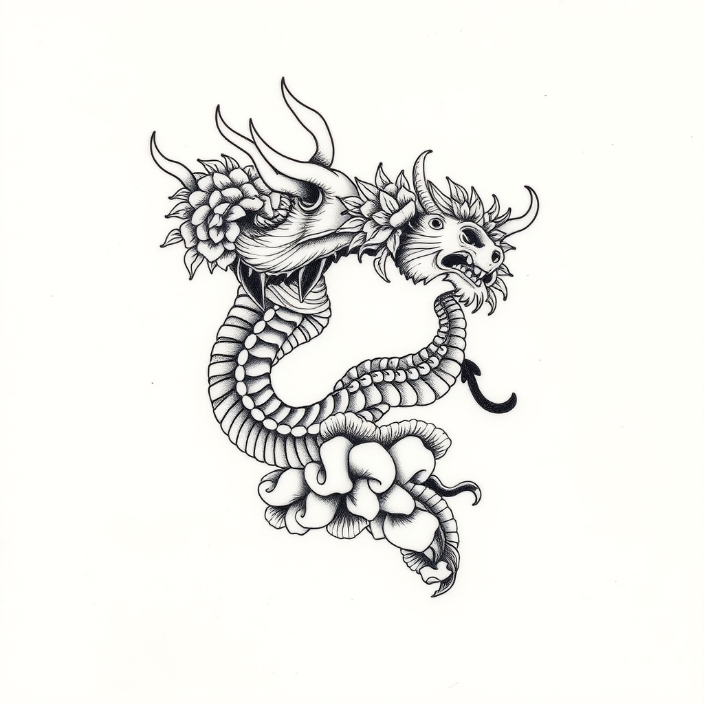 A tattoo design of Chinese art in the style of blackwork. - what is the tattoo description? tattoo design generated by AI tattoo generator