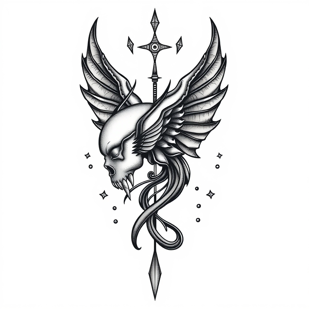 A tattoo design of MPNS in the style of realistic. - what's the tattoo description? tattoo design generated by AI tattoo generator