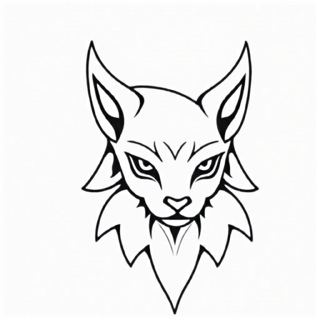 A tattoo design of vulpix in the style of geometric. - pokemon tattoo design generated by AI tattoo generator