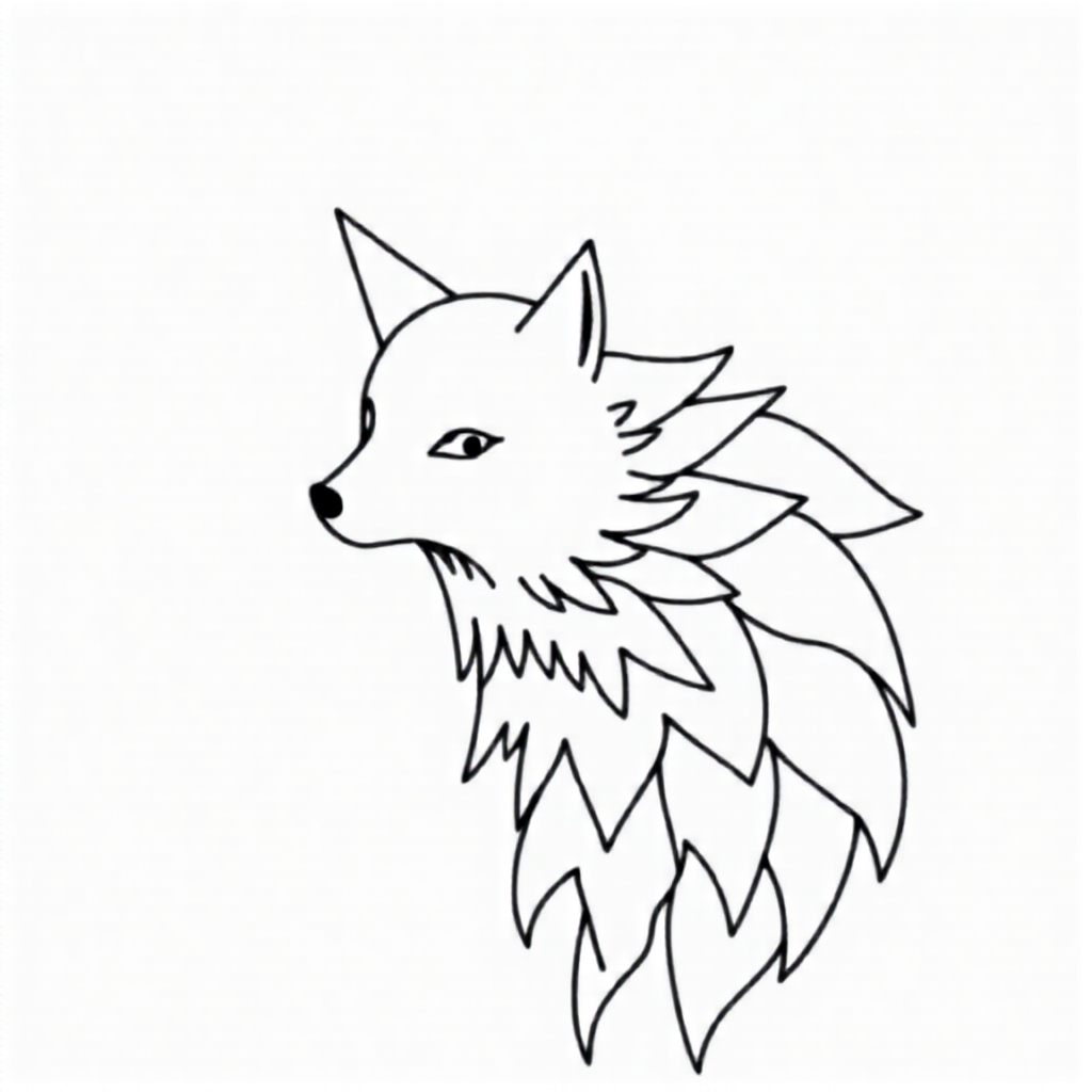 A tattoo design of vulpix snow in the style of geometric. - pokemon tattoo design generated by AI tattoo generator
