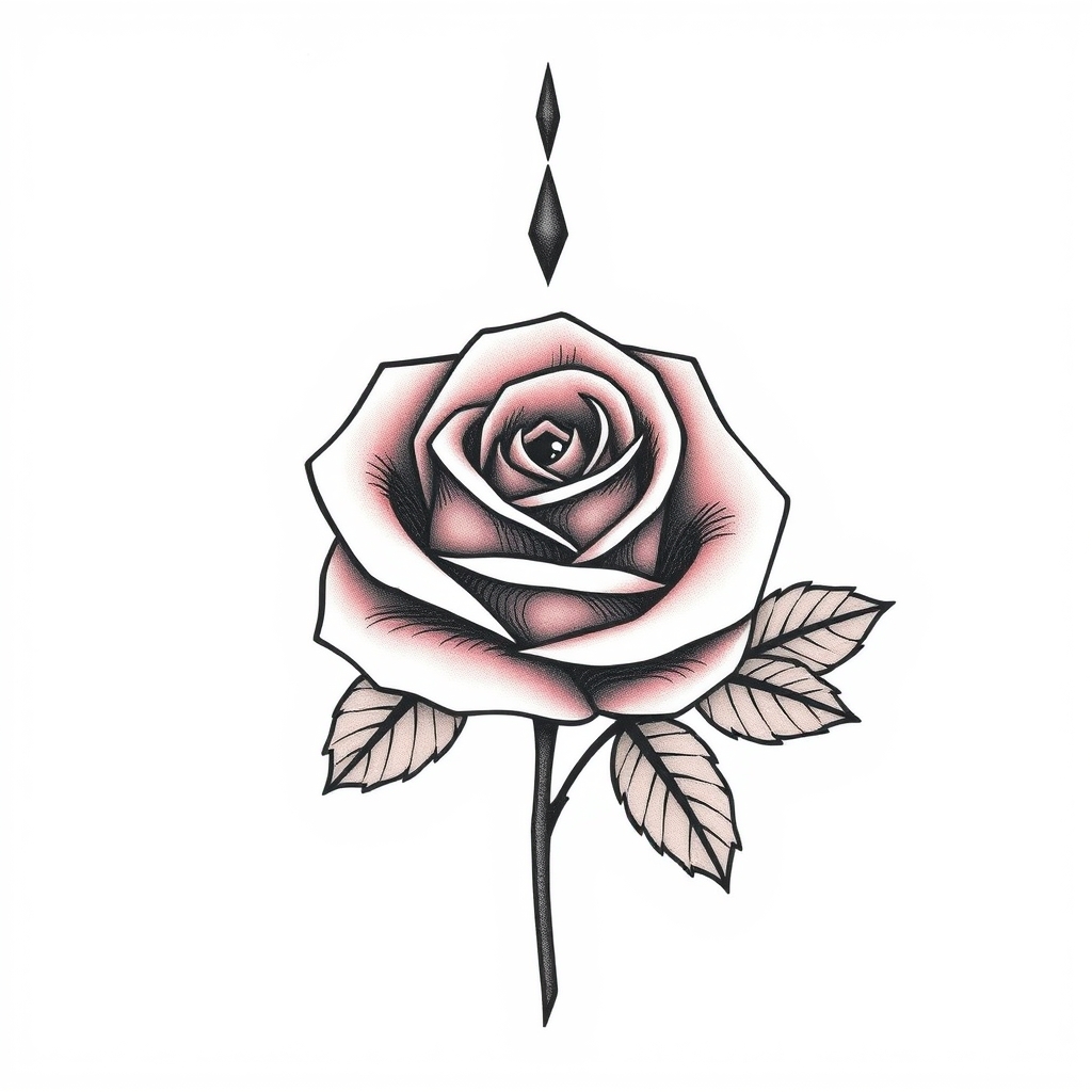 A tattoo design of Rose in the style of minimalist. - what is the tattoo description you'd like me to extract the category from? tattoo design generated by AI tattoo generator