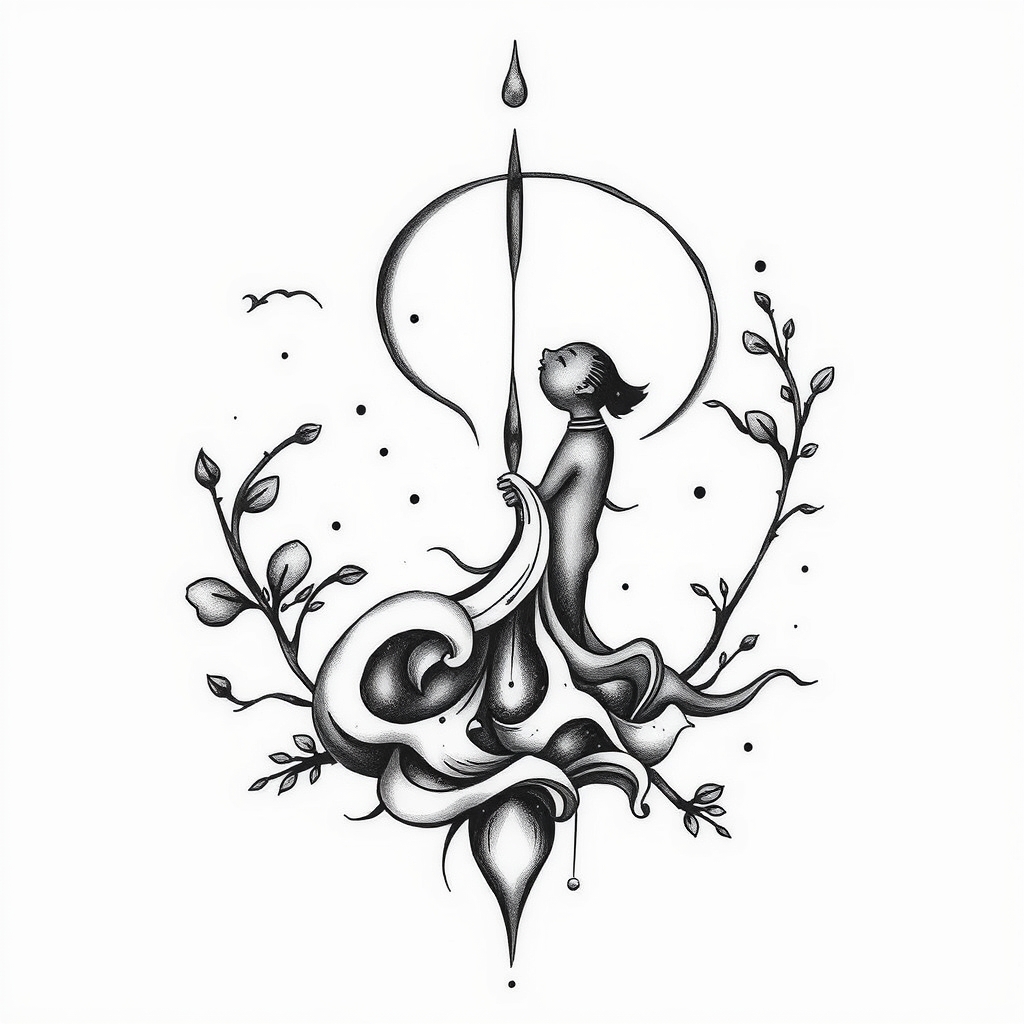 A tattoo design of Life in the style of abstract. - life tattoo design generated by AI tattoo generator