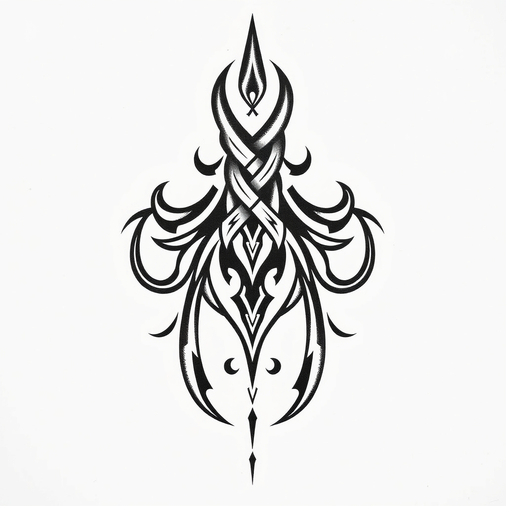 A tattoo design of aa in the style of tribal. - please go ahead with the tattoo description. tattoo design generated by AI tattoo generator