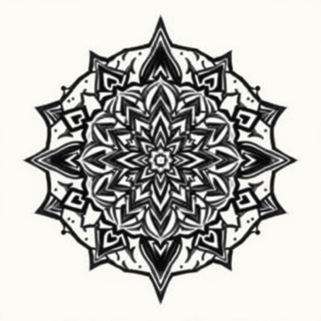 A tattoo design of Geometric+Mandala in the style of geometric. - geometric mandala tattoo design generated by AI tattoo generator