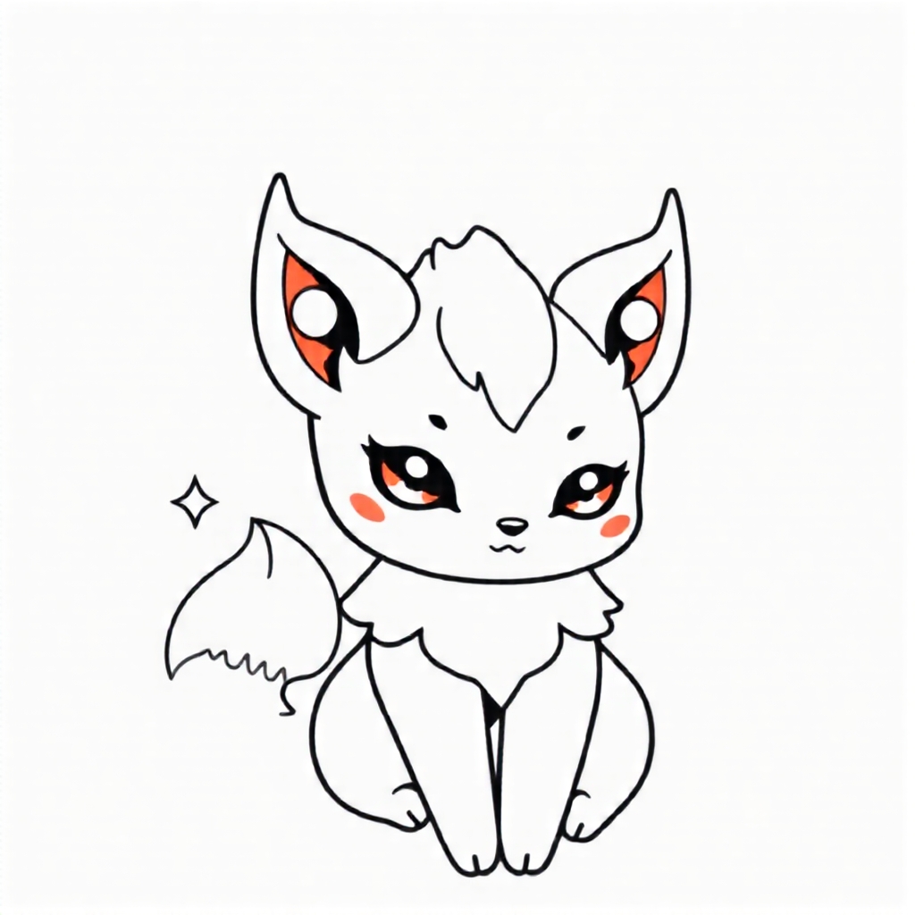 A tattoo design of cute vulpix in the style of japanese. - pokemon tattoo design generated by AI tattoo generator