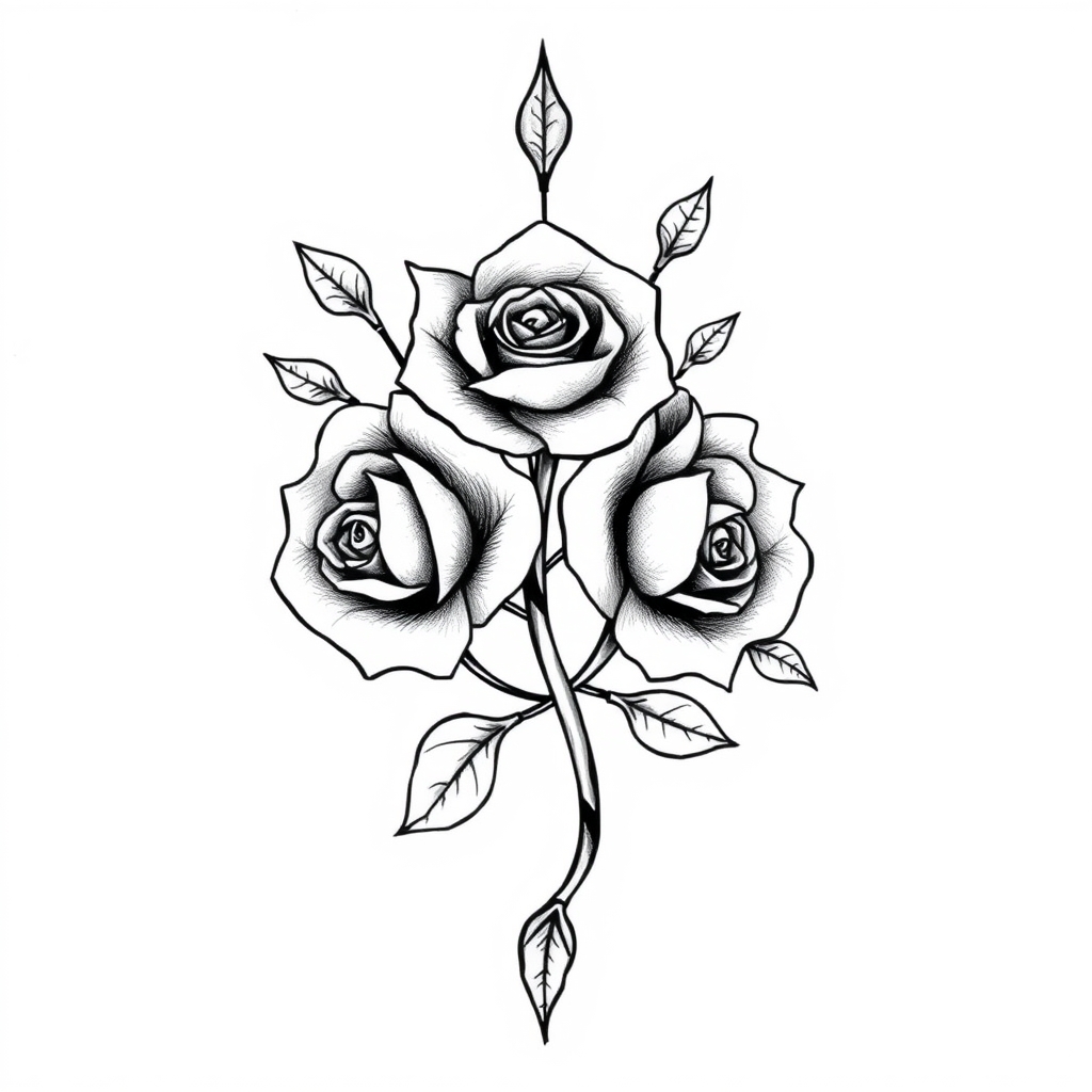 A tattoo design of CUBONE WITH ROSES in the style of traditional. - pokemon tattoo design generated by AI tattoo generator