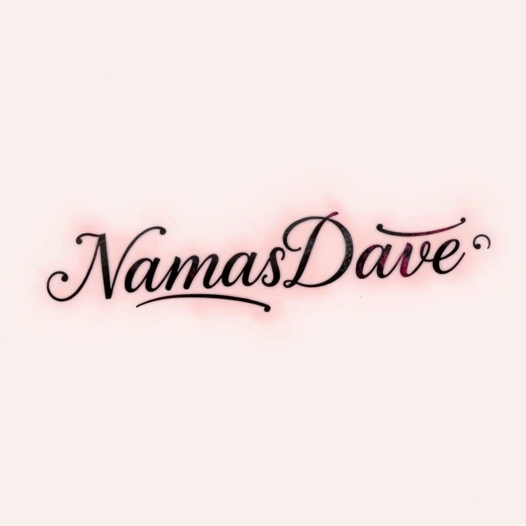 A tattoo design of "NamasDave" in a script for Yoga Teacher in the style of watercolor. - yoga tattoo design generated by AI tattoo generator