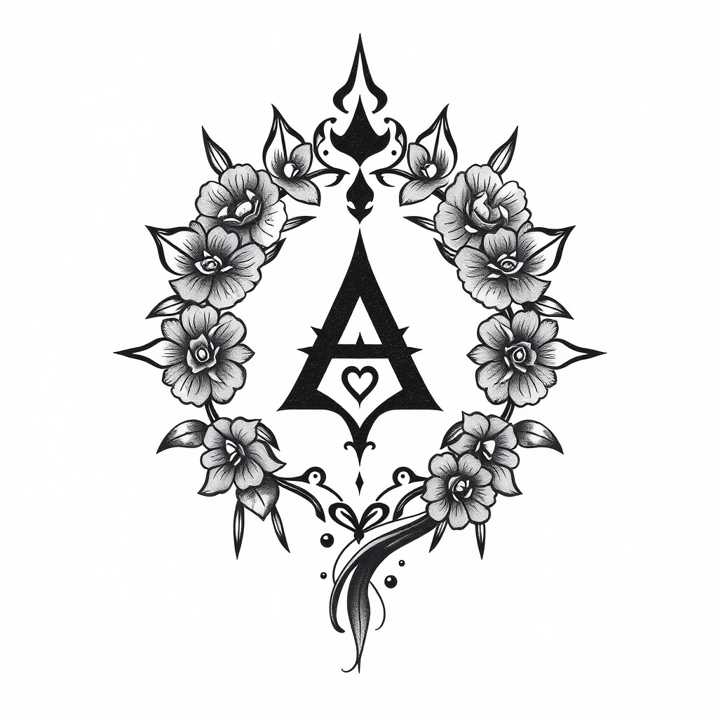 A tattoo design of a and a in the style of traditional. - i'm ready when you are. what's the tattoo description? tattoo design generated by AI tattoo generator