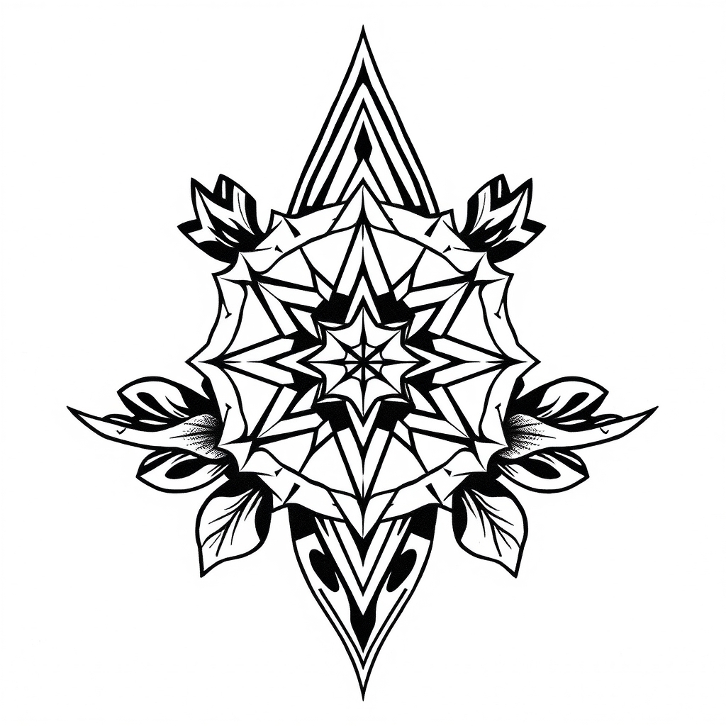 A tattoo design of Geometric in the style of blackwork. - i'm ready when you are. what's the tattoo description? tattoo design generated by AI tattoo generator