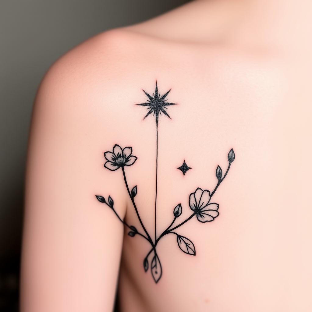 A tattoo design of Sérénité in the style of minimalist. - spiritual symbol tattoo design generated by AI tattoo generator