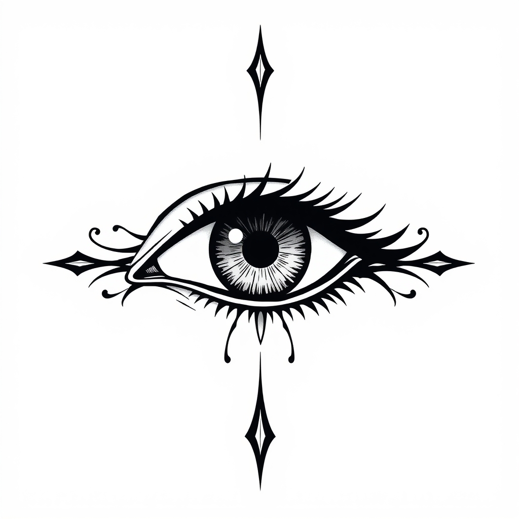 A tattoo design of Basic eye in the style of blackwork. - anatomy tattoo design generated by AI tattoo generator