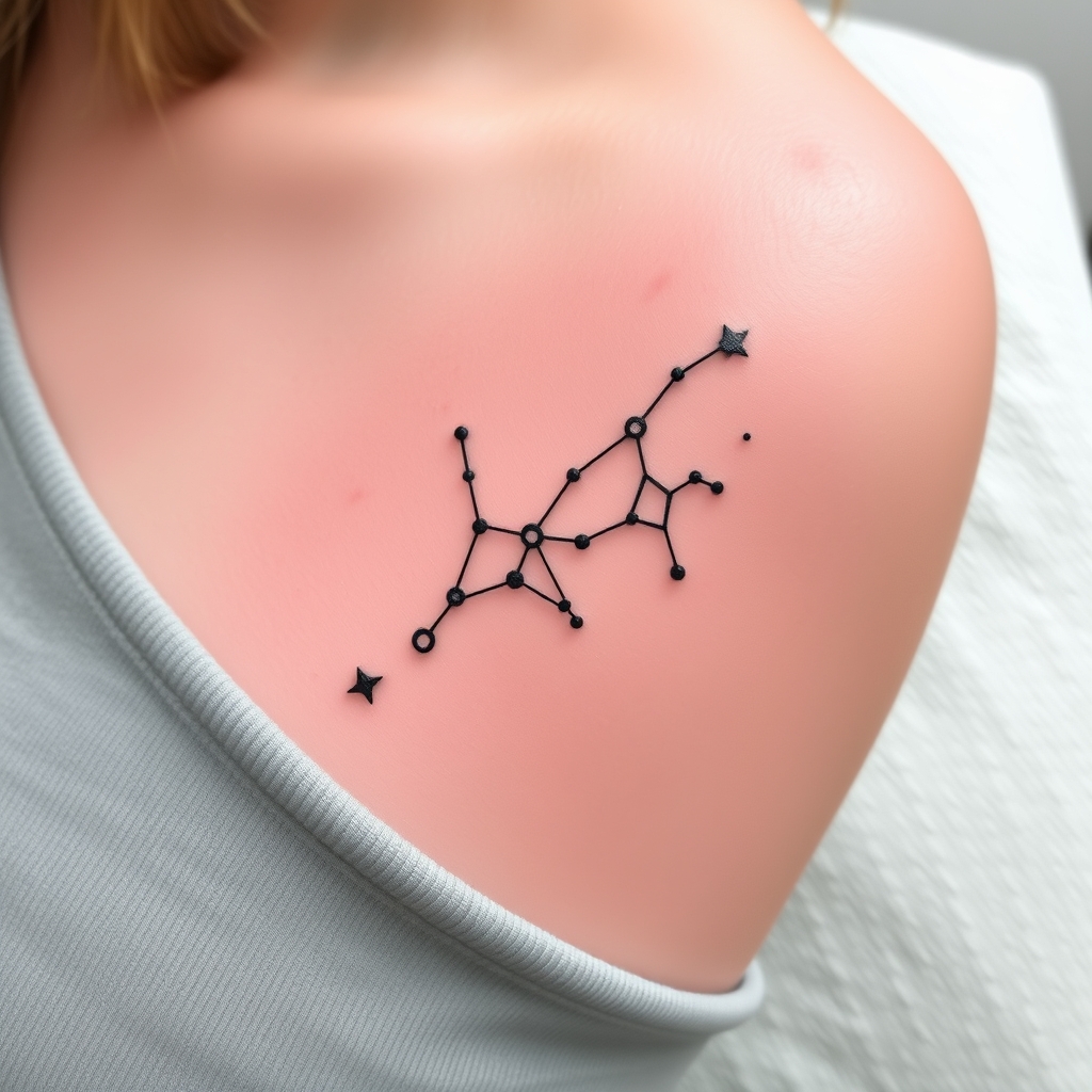 A tattoo design of Picies constellation in the style of minimalist. - constellation tattoo design generated by AI tattoo generator