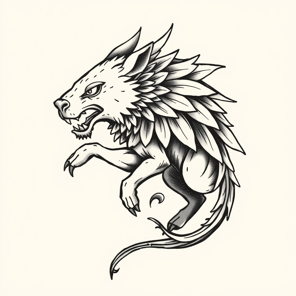 A tattoo design of Rabenschädel , Mond  in the style of traditional. - skull moon tattoo design generated by AI tattoo generator