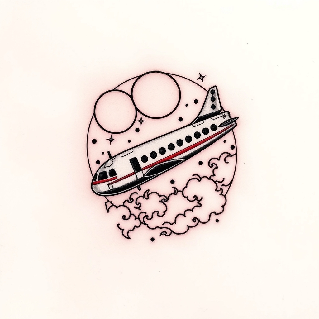 A tattoo design of Aeroespace in the style of japanese. - space exploration tattoo design generated by AI tattoo generator