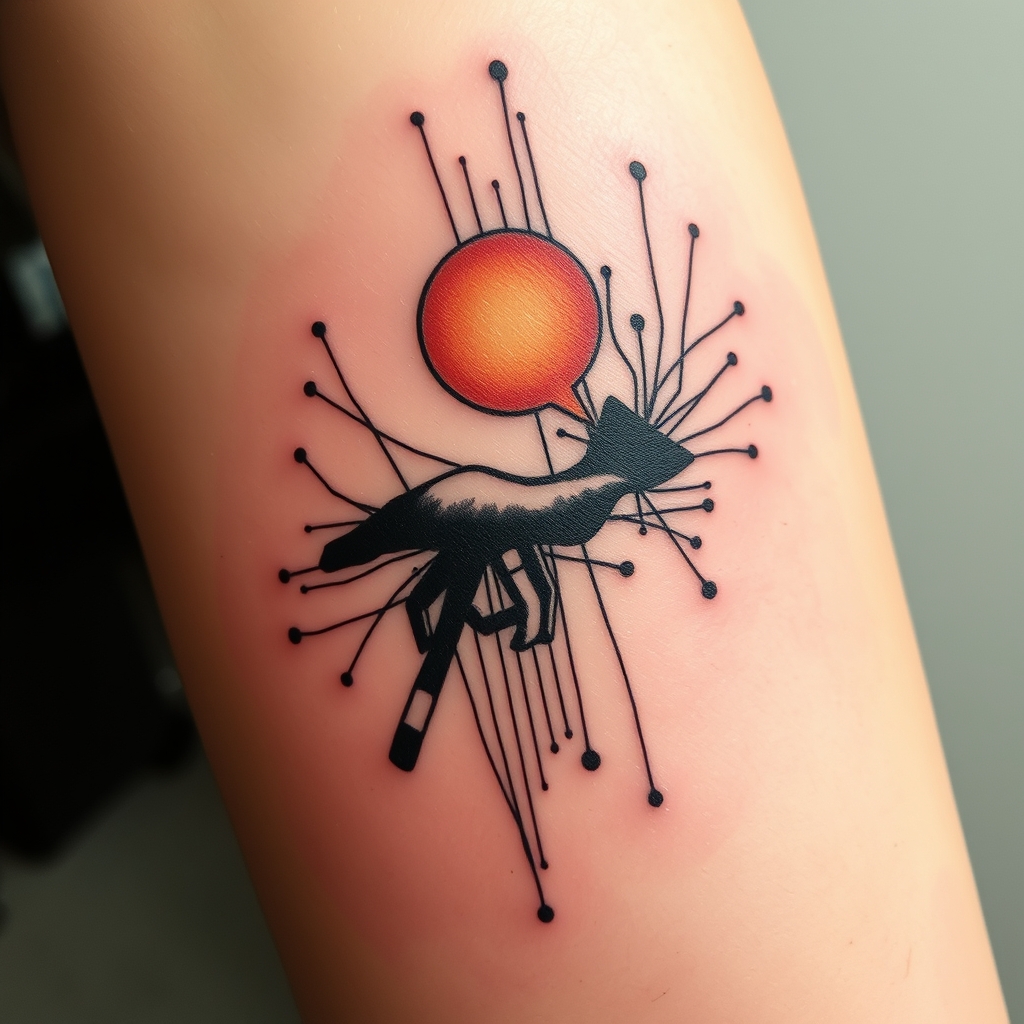 A tattoo design of Existentialist manner  in the style of abstract. - philosophy tattoo design generated by AI tattoo generator
