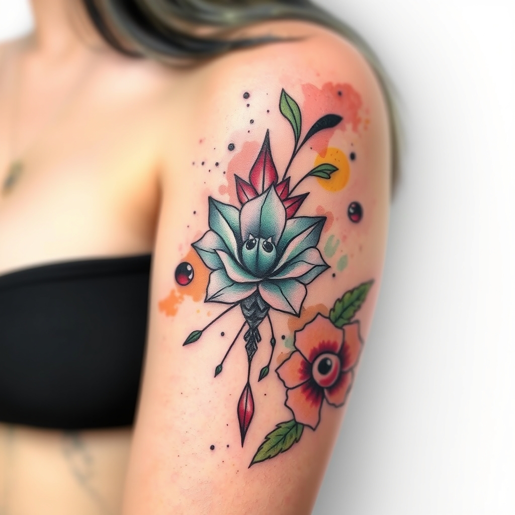 A tattoo design of a a in the style of watercolor. - i'm ready when you are. what's the tattoo description? tattoo design generated by AI tattoo generator