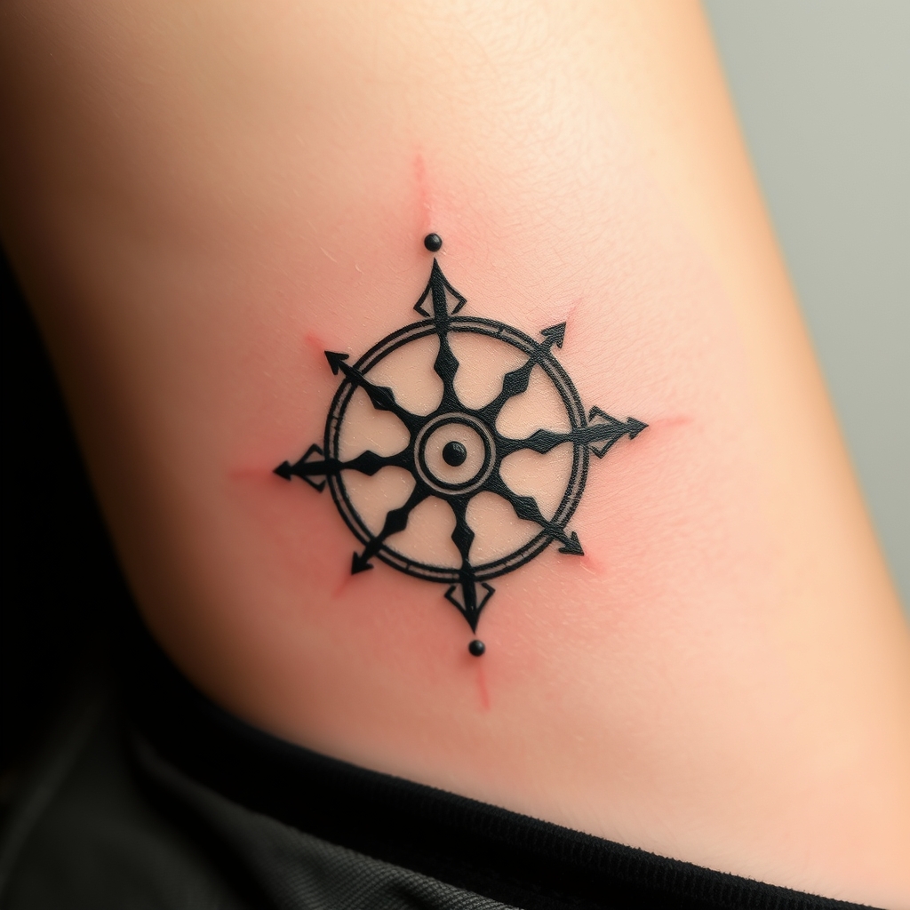 A tattoo design of A minimalist symbol with deep philosophical meanings in the style of Jean-Honoré Fragonard in the style of abstract. - artistic symbol tattoo design generated by AI tattoo generator