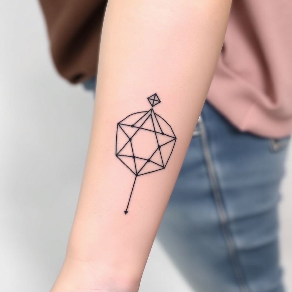 A tattoo design of Dainty sacred geometry for forearm in the style of geometric. - sacred geometry tattoo design generated by AI tattoo generator